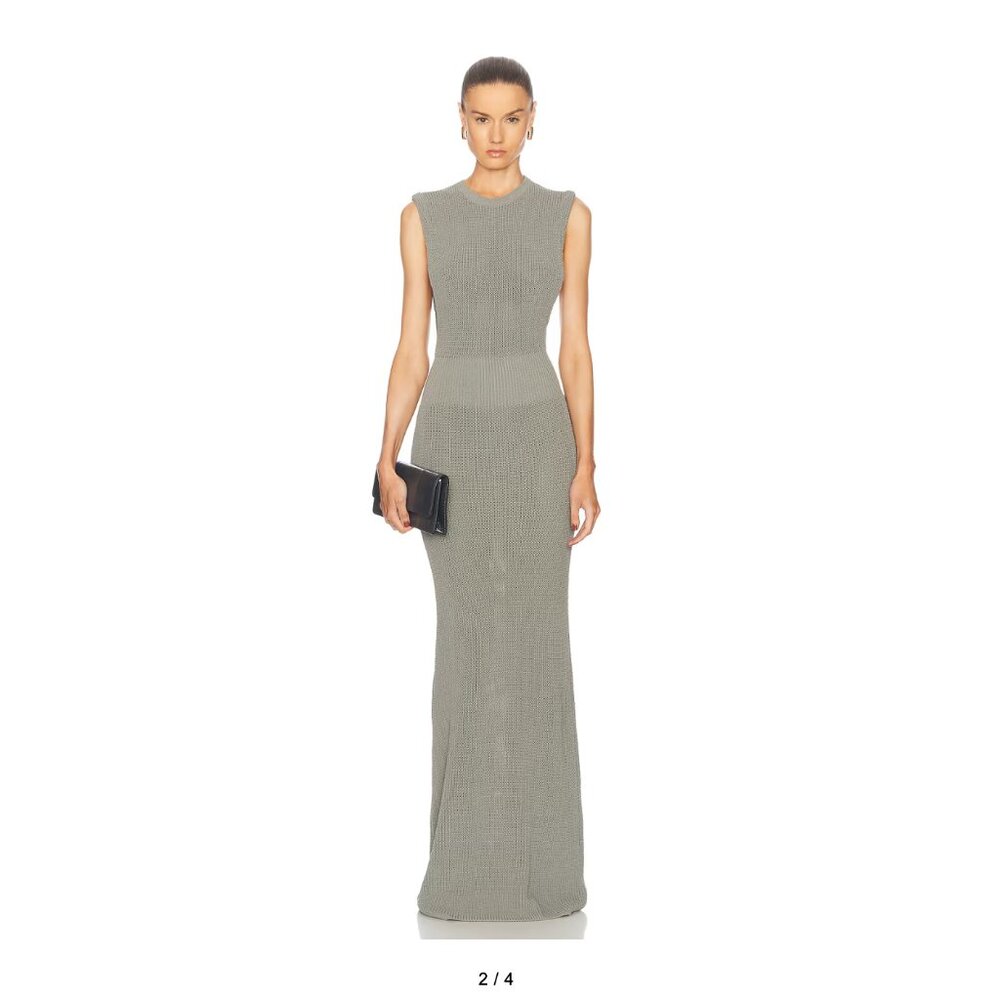 AYA MUSE Velor Dress cable-knit cotton-blend maxi dress size Small S, nwt